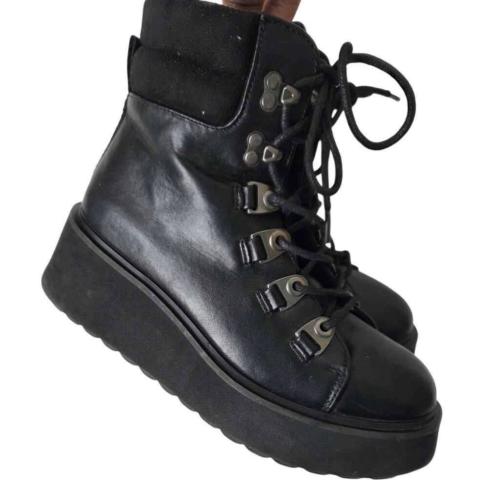 Rocket Dog Handle Platform Hiker Boots Chunky Ring Lace Up Women 7.5 Goth Grunge